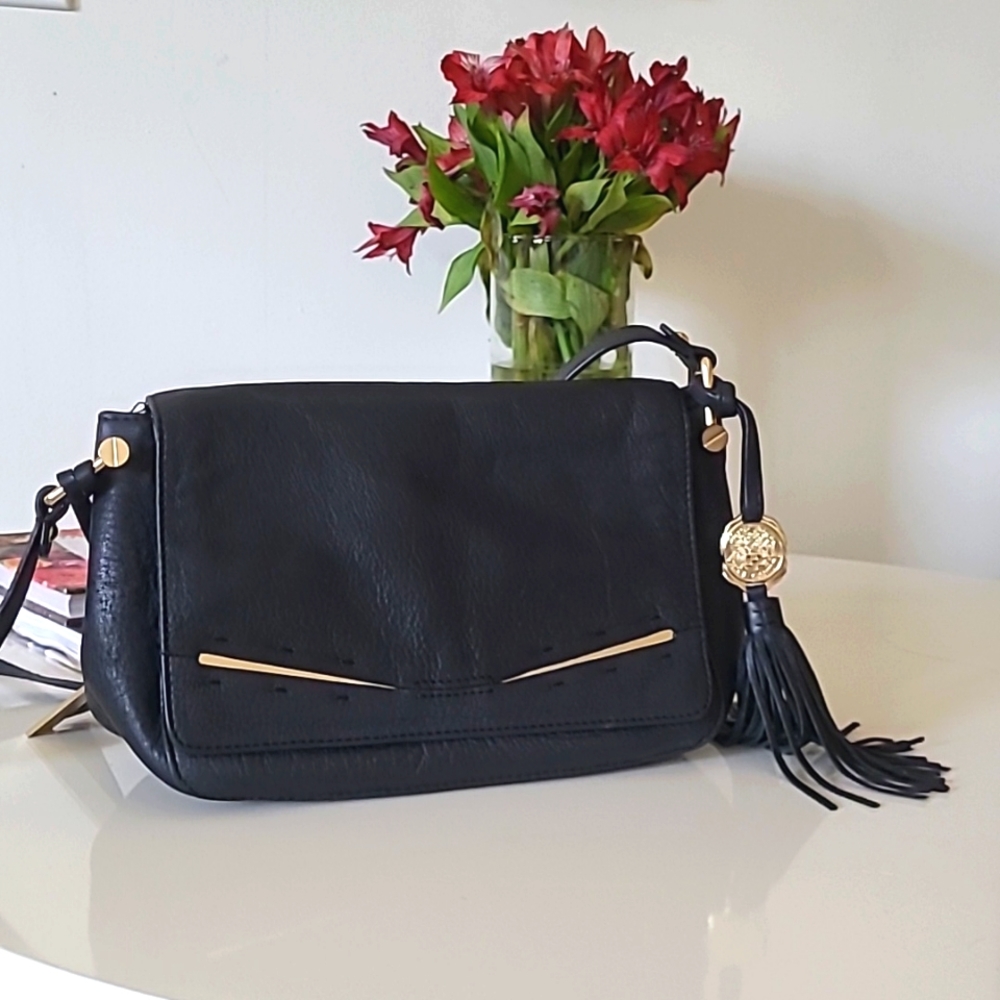 Vince Camuto Leather Shoulder bag with Gold Hardware
